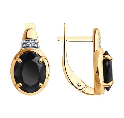 Cercei din argint placat cu aur cu spinel și fianite