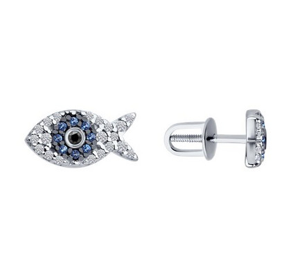 Cercei din argint cu fianite