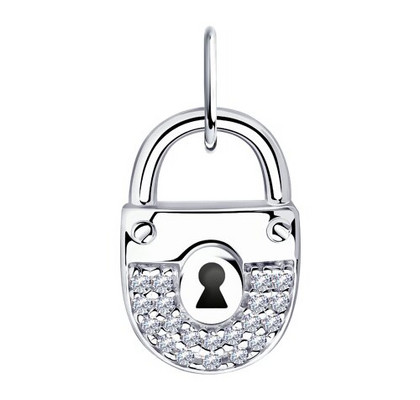 Pandantiv din argint cu fianite și email