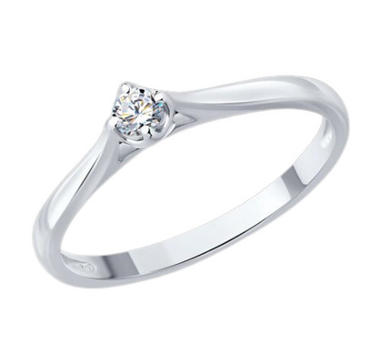 Inel de logodnă din aur alb cu diamant
