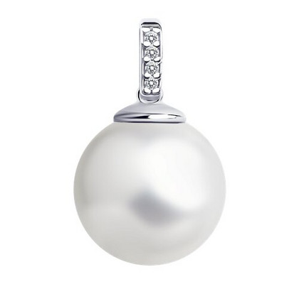 Pandantiv din argint cu perle și fianite