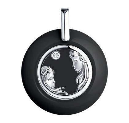 Pandantiv din argint cu inserție ceramică și fianit