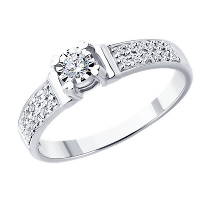 Inel din aur alb cu briliante