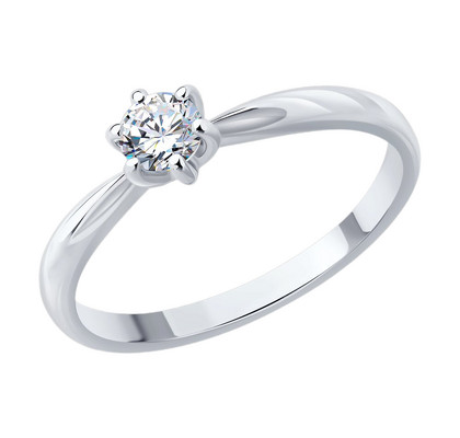 Inel din aur alb cu briliant