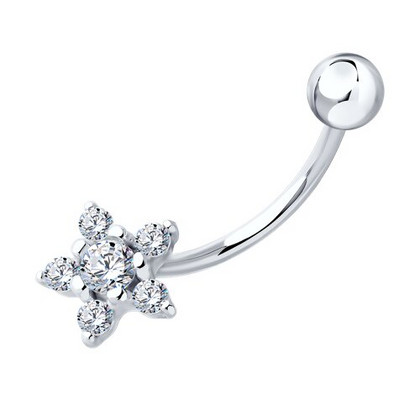 Piercing din argint cu fianite