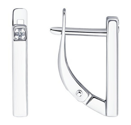 Cercei din argint cu diamante