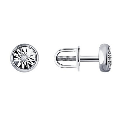 Cercei din argint cu diamante