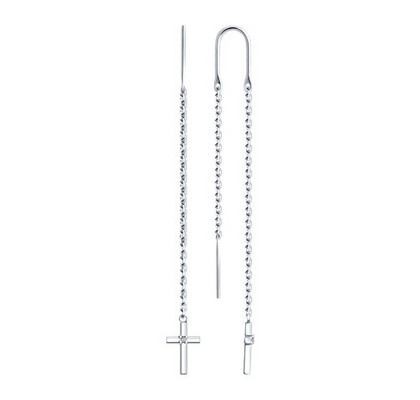 Cercei din argint cu diamante