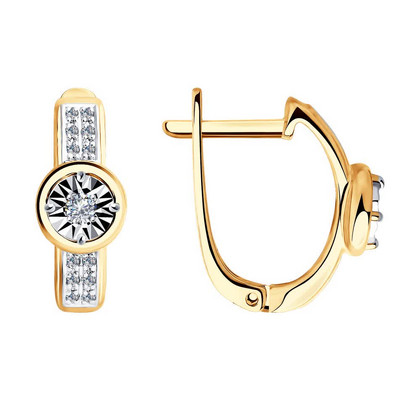 Cercei din aur combinat cu diamante