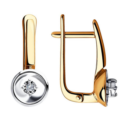 Cercei din aur combinat cu diamante