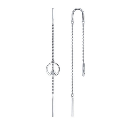 Cercei din aur alb cu diamante