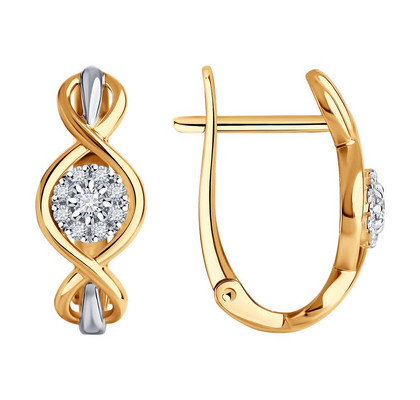 Cercei din aur cu diamante