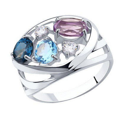 Inel din argint cu mix de pietre