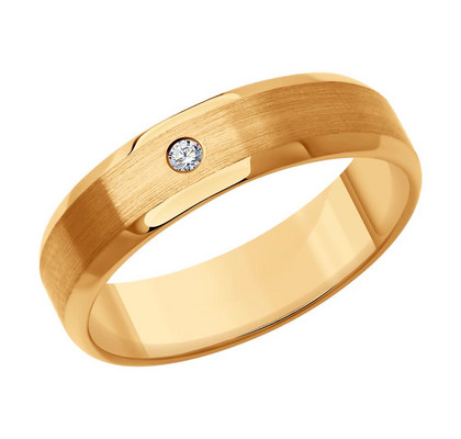 Обручальное кольцо из золота с бриллиантом 