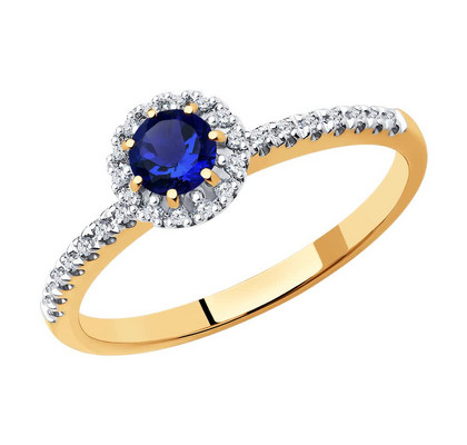 Inel din aur cu diamante și safire