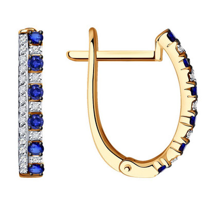 Cercei din aur cu diamante și safire