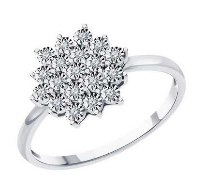 Inel din aur alb cu diamante