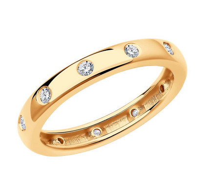 Inel din argint aurit cu zirconiu cubic