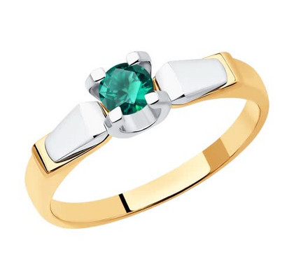Inel din aur combinat cu smarald