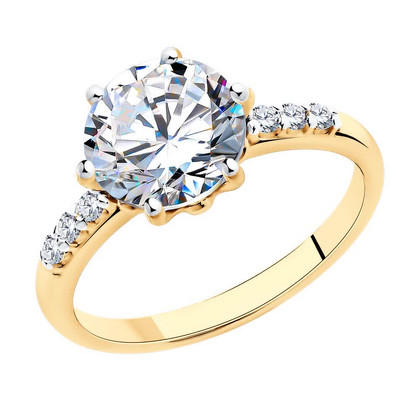 Inel din argint aurit cu zirconiu cubic