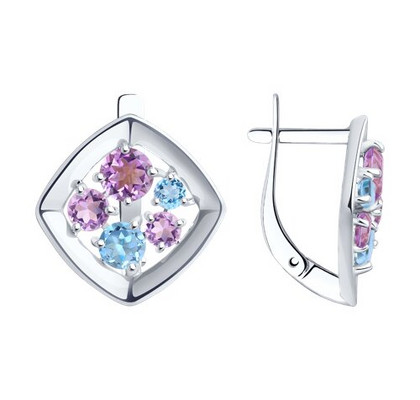 Cercei din argint cu pietre semiprețioase