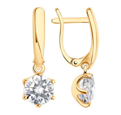 Cercei din argint aurit cu zirconiu cubic