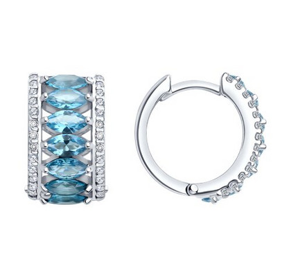 Cercei din argint cu sitale și fianite