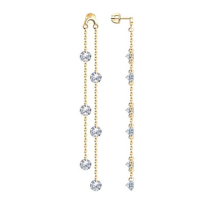 Cercei din argint aurit cu zirconiu cubic