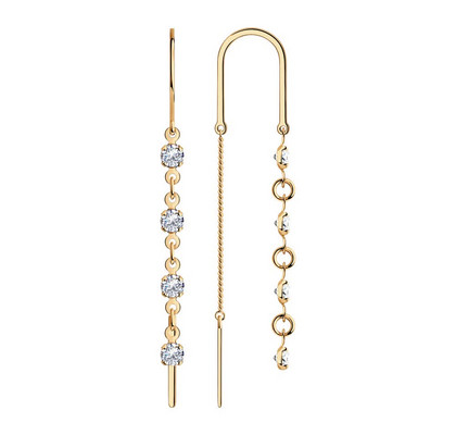 Cercei din argint aurit cu zirconiu cubic