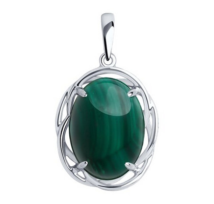 Pandantiv din argint cu malachit