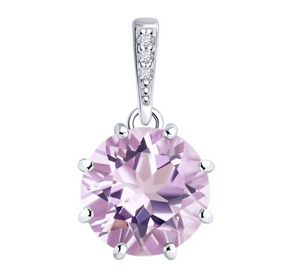 Pandantiv din argint cu ametist și fianite