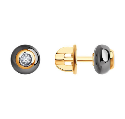 Cercei din aur cu diamante și inserții ceramice