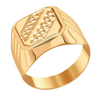 Inel tip sigiliu din aur cu tăietură tip diamant