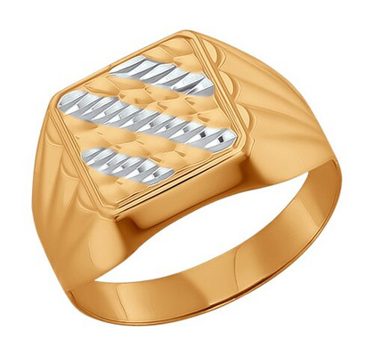 Inel tip sigiliu din aur cu tăietură tip diamant