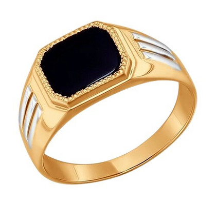 Inel tip sigiliu din aur cu nano-spinel